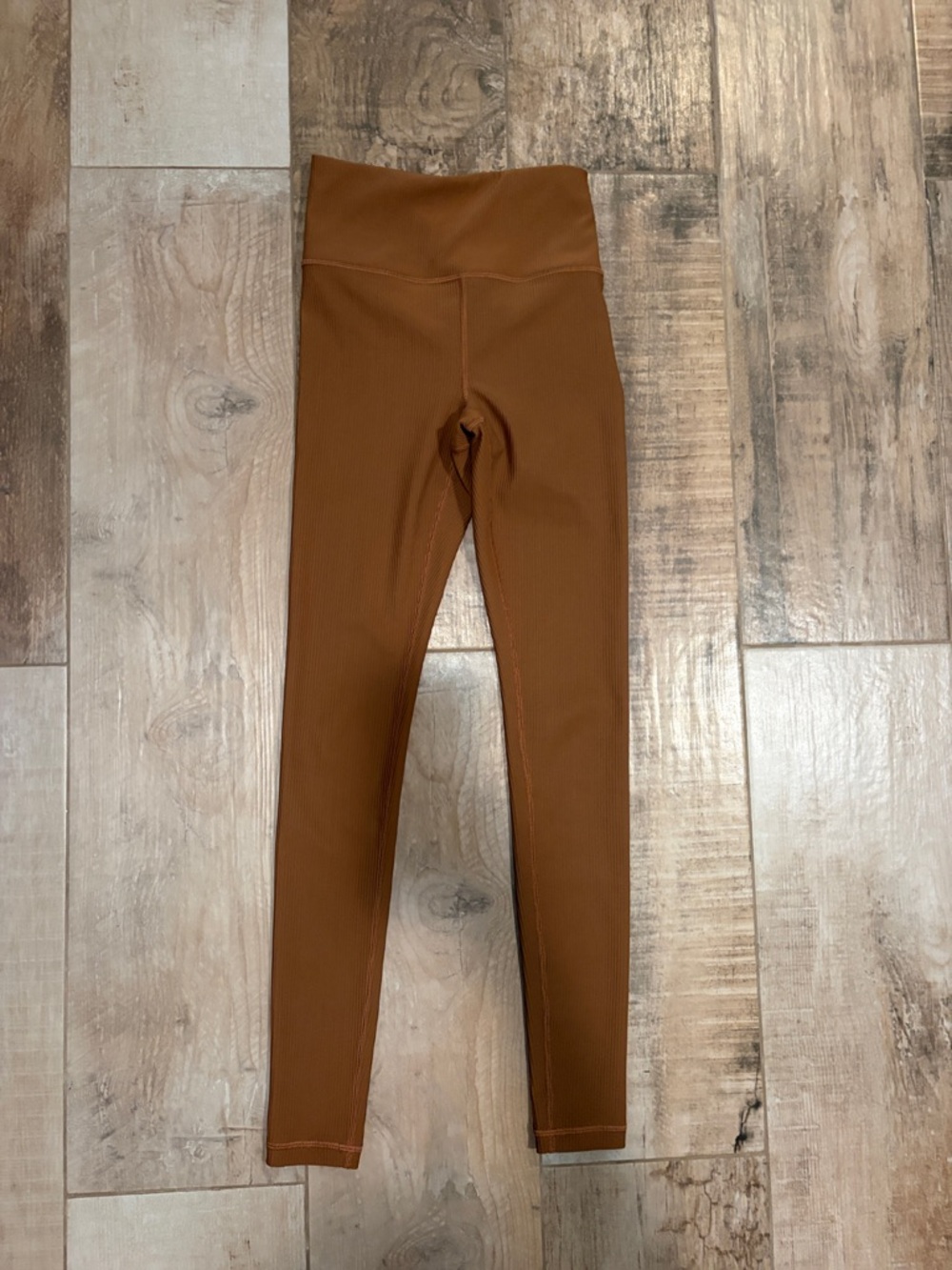 Athleta Kids High-Waist Ribbed Leggings in Rust